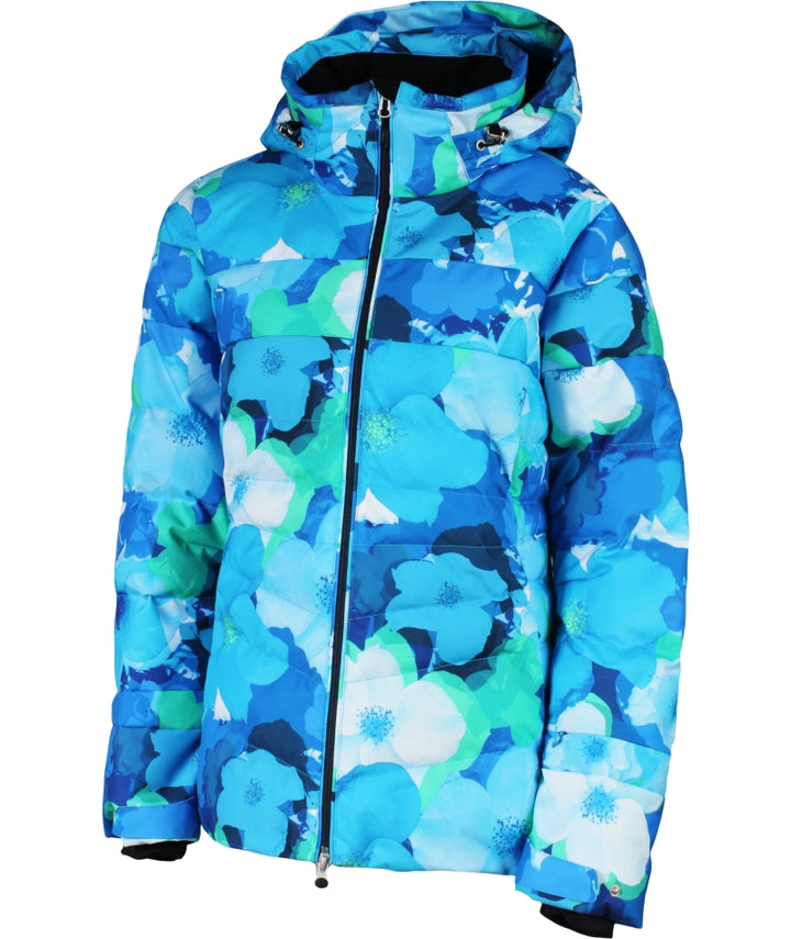 This is an image of Karbon Crest Print Womens Jacket